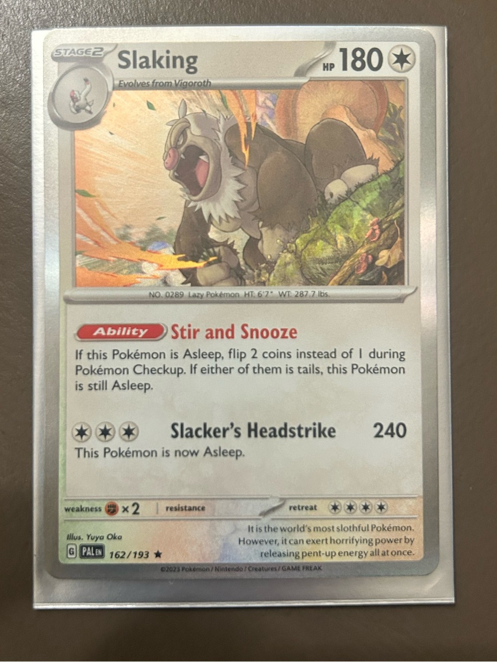 POKÉMON Slaking (162/193) RARE HOLO-2023yr/in a International Sleeve